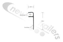 1810558 Roll Over Sheet Handle Stowage Body Bracket - Straight Type NO CHAIN
