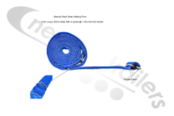 BLUE-3.5-D1.75 Dawbarn Cover Sheet Side Strap For Moving Floor Trailers With D Eyelet 1.75m Down In Blue LG:3.5m