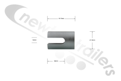 20-HADR-38 Dawbarn Cover Sheet Pole Aluminium Drive,  Rear Round Pin Drive Short for 50mm Pole
