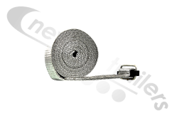 1810999 Dawbarn Cover Sheet Side Strap Without D Eyelet Grey / Silver 3.5m