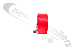 RED-3.0-D1.2 Dawbarn Cover Sheet Side Strap With D Eyelet 1.2Mts Down In Red LG:3Mts