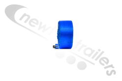 BLUE-3.0-D1.2 Dawbarn Cover Sheet Side Strap With D Eyelet 1.2Mts Down In Blue LG:3Mts