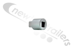 20-HARD-37 Dawbarn Cover Sheet Pole Drive Front Square Short For 50mm Pole Aluminium