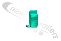 GREEN-3.0-D1.2 Cover Sheet Side Strap With D Eyelet 1.2Mts Down In Green LG:3Mts